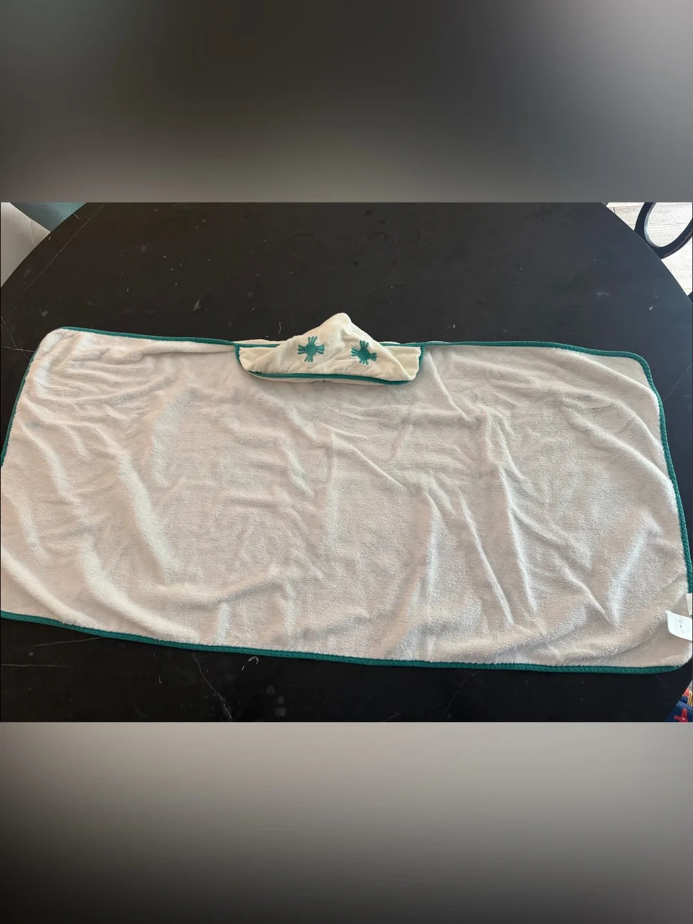 Pendleton Shared Spirit Hooded Baby Towel with Teal Trim and Mustard Accents